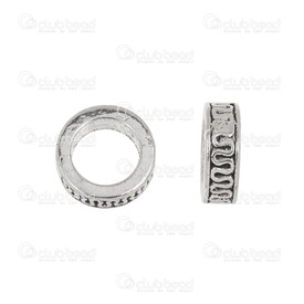 1705-0335 - Metal Bead Spacer Rondelle With Engraved Design 11x4mm Antique Nickel 7mm Hole 20cps 1705-0335,With Engraved Design,Bead,Spacer,Metal,Metal,11x4mm,Round,Rondelle,With Engraved Design,Grey,Antique Nickel,7mm Hole,China,20cps,montreal, quebec, canada, beads, wholesale