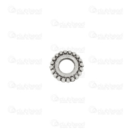 1705-0337-WH - Metal Bead Spacer Round With Dots 6mm Antique Nickel 3mm Hole 100pcs 1705-0337-WH,Findings,Spacers,6mm,Bead,Spacer,Metal,Metal,6mm,Round,Round,With Dots,Antique Nickel,3mm Hole,China,montreal, quebec, canada, beads, wholesale