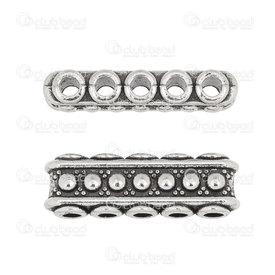 1705-0341-OXWH - metal 5 holes separator 23X18mm antique nickel 15pcs 1705-0341-OXWH,montreal, quebec, canada, beads, wholesale