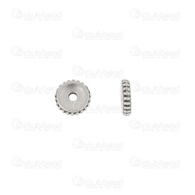 1705-0343-WH - Metal Bead Spacer Washer Concave 6x1.5mm Antique Nickel With Lines 1mm Hole 100pcs 1705-0343-WH,Findings,Spacers,Metal,Grey,Bead,Spacer,Metal,Metal,6x1.5mm,Round,Washer,Concave,Grey,Antique Nickel,montreal, quebec, canada, beads, wholesale