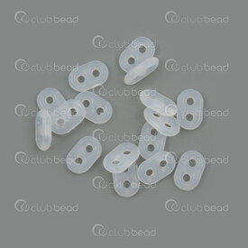 1705-0349-0109 - Silicone Bead Spacer 6x9x2mm 1mm hole (2) White Translucent 100pcs 1705-0349-0109,Findings,montreal, quebec, canada, beads, wholesale