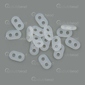 1705-0349-0111 - Silicone Bead Spacer 6x10.5x2mm 1mm hole (2) White Translucent 100pcs 1705-0349-0111,Findings,Spacers,Silicone,montreal, quebec, canada, beads, wholesale
