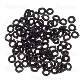 1705-0351-01 - Handmade Fabric Ring Spacer 6mm Black 3mm hole 100pcs 1705-0351-01,anneaux noir,montreal, quebec, canada, beads, wholesale