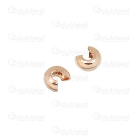 1705-0401-RGL - Metal Crimp Cover 3MM Rose Gold 100pcs 1705-0401-RGL,Findings,montreal, quebec, canada, beads, wholesale