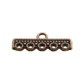*1705-0513-OXCO - Metal Connector 5 Holes 10X25MM Antique Copper 50pcs *1705-0513-OXCO,Clearance by Category,Findings,10X25MM,Metal,Connector,5 Holes,10X25MM,Brown,Antique Copper,Metal,50pcs,China,montreal, quebec, canada, beads, wholesale