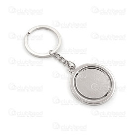 1706-0303-WH - Metal key ring bezel cup DIY 27mm Round Nickel 1pc 1706-0303-WH,Others,montreal, quebec, canada, beads, wholesale