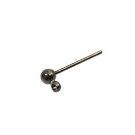 1708-0307-BN - Metal Earring Ball Stud With Ring 3MM Black Nickel Nickel Free 50pcs 1708-0307-BN,Findings,Earrings,50pcs,Earring Ball Stud,Metal,Earring Ball Stud,With Ring,3MM,Grey,Black Nickel,Metal,Nickel Free,50pcs,China,montreal, quebec, canada, beads, wholesale