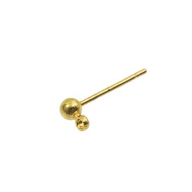1708-0307-GL - Metal Earring Ball Stud With Ring 3MM Gold Nickel Free 50pcs 1708-0307-GL,Findings,Earrings,Metal,Earring Ball Stud,Metal,Earring Ball Stud,With Ring,3MM,Gold,Metal,Nickel Free,50pcs,China,montreal, quebec, canada, beads, wholesale