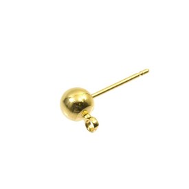1708-0309-GL - Metal Earring Ball Stud With Ring 5MM Gold Nickel Free 50pcs 1708-0309-GL,Findings,Earrings,50pcs,Earring Ball Stud,Metal,Earring Ball Stud,With Ring,5mm,Gold,Metal,Nickel Free,50pcs,China,montreal, quebec, canada, beads, wholesale
