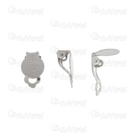 1708-0329 - Metal Ear Clip Base With Round 10mm Plate 50pcs 1708-0329,Findings,Earrings,Ear Clip,Metal,Ear Clip Base,With Round 10mm Plate,13mm,Grey,Nickel,Metal,50pcs,China,montreal, quebec, canada, beads, wholesale