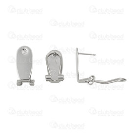 1708-0345-WH - Laiton Boucle d'Oreille a Levier avec Tige 18x6.5mm Plateau Oval Naturel 10pcs (5paires) 1708-0345-WH,stud earring,montreal, quebec, canada, beads, wholesale