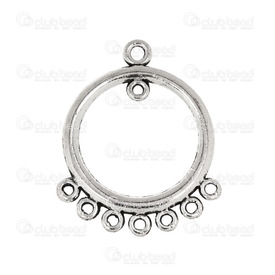 1708-0409-WH - Metal Chandelier Earring Round 24x32mm Antique Nickel 7 Loops 30pcs 1708-0409-WH,Findings,Earrings,Decorative parts,Metal,Chandelier Earring,Round,Round,24x32mm,Grey,Antique Nickel,Metal,7 Loops,30pcs,China,montreal, quebec, canada, beads, wholesale