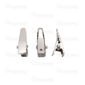 1709-0202-30.7 - Metal Aligator Clip 2.5x0.7cm (1") with Hole Natural 50pcs 1709-0202-30.7,Findings,Hair clips,montreal, quebec, canada, beads, wholesale