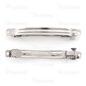 1709-0257-100.9 - Metal Hair Clip Nickel 10X0.9cm (4") Double Adjustement with 2 Holes Natural 10pcs 1709-0257-100.9,Findings,Hair clips,montreal, quebec, canada, beads, wholesale