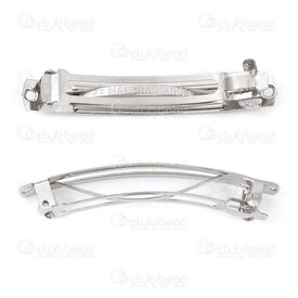 1709-0257-7.9 - Métal Pince à Cheveux 7x0.9cm Inscription \"made in France\" avec 2 Boucles Naturel 10pcs 1709-0257-7.9,Accessoires de finition,Pour cheveux,Pinces à cheveux,montreal, quebec, canada, beads, wholesale