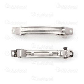 1709-0257 - Metal Hair Clip Nickel 7x0.8cm (2 3/4") with 2 Holes Natural 20pcs 1709-0257,Findings,Hair clips,montreal, quebec, canada, beads, wholesale