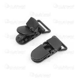 1709-0900-3527 - Plastic Pacifier clip 21x35mm Black With Loop 1pc  Ideal for chew beads jewelry 1709-0900-3527,For teething jewelry,Clip,Plastic,Pacifier clip,21x35MM,Black,Black,Plastic,With Loop,1pc,China,Ideal for chew beads jewelry,montreal, quebec, canada, beads, wholesale