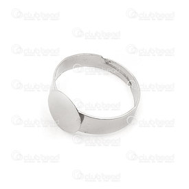 1711-0149-WH - Metal Finger Ring Adjustable size With Round 10mm Plate 19mm Diameter Nickel 50pcs 1711-0149-WH,Findings,Ring bases,Metal,Nickel,Metal,Finger Ring Adjustable size,With Round 10mm Plate,19mm Diameter,Grey,Nickel,Metal,50pcs,China,montreal, quebec, canada, beads, wholesale