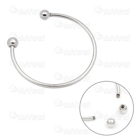 1711-0225-WH - Metal Bangle Natural with Screw-in Tips 55mm Nickel Free 1pc 1711-0225-WH,Findings,Bracelets,montreal, quebec, canada, beads, wholesale