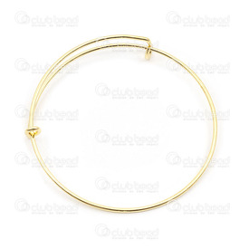 1711-0251-GL - DISCetal expandable wire charm bracelet round 63mm GOLD 5pcs 1711-0251-GL,montreal, quebec, canada, beads, wholesale
