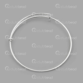 1711-0251-SL - metal expandable wire charm bracelet round 63mm SILVER 5pcs 1711-0251-SL,montreal, quebec, canada, beads, wholesale