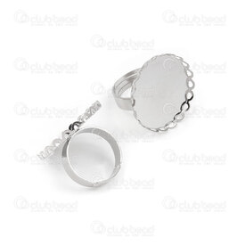 1711-2002-25 - Brass Bezel Cup Ring 25mm With Fancy Border Round Nickel Adjustable size 6.5+ 8pcs 1711-2002-25,25MM,Brass,Bezel Cup Ring,With Fancy Border,Round,25MM,Grey,Nickel,Metal,Adjustable size 6.5+,8pcs,China,montreal, quebec, canada, beads, wholesale