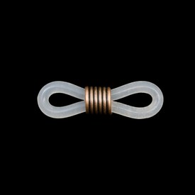 *1715-0001-OXCO - Rubber Eyeglass Holder 6X21MM Frosted White Antique Copper Nickel Free 50pcs *1715-0001-OXCO,50pcs,Plastic,Rubber,Eyeglass Holder,6X21MM,White,Frosted White,Plastic,Antique Copper,Nickel Free,50pcs,China,montreal, quebec, canada, beads, wholesale