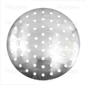 *1716-0001-WH - Aluminium Coupole Trouée Rond Nickel 35MM 50pcs *1716-0001-WH,montreal, quebec, canada, beads, wholesale