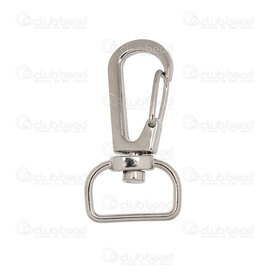 1717-0119-19 - Metal Carabiner Clasp 28x14mm Key Ring Hook with \'\'D\'\' Ring 13x19mm Natural 20pcs 1717-0119-19,Findings,Clasps,Springing,Carabiner,montreal, quebec, canada, beads, wholesale