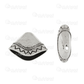 1717-0127-OXWH - Metal Cone Fancy Flatted With Engraved Design 17x23mm Antique Nickel 10pcs 1717-0127-OXWH,Findings,Bead caps,Metal,Cone,Fancy,Metal,Metal,17X23MM,Flatted,With Engraved Design,Antique Nickel,China,10pcs,montreal, quebec, canada, beads, wholesale