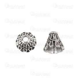 1717-0131 - Metal Bead cone 9x9mm Nickel with Fancy Design 50pcs 1717-0131,cône,montreal, quebec, canada, beads, wholesale