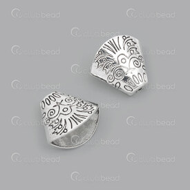 1717-0135-WH - Metal Cone 19x20.5x11mm Motif Fantaisie Trou Bas 18x9mm Trou Haut 2x2mm Nickel 10pcs 1717-0135-WH,montreal, quebec, canada, beads, wholesale