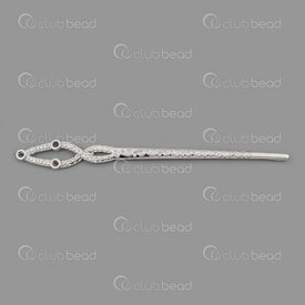 1719-0029 - Metal Bookmark Straight 13cm with Fancy Design 3 Hole 2.5mm Natural 5pcs 1719-0029,Findings,Bookmarks,montreal, quebec, canada, beads, wholesale