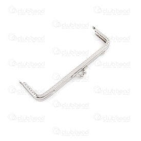 1719-1015-WH - Metal square purse frame opener 15x6cm with two loops  Nickel 1pc 1719-1015-WH,Various products,Accessories,montreal, quebec, canada, beads, wholesale