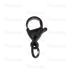 1720-0005-03 - Stainless Steel 304 Fish Clasp 7x12mm Black With 5mm Jump Ring 25pcs 1720-0005-03,Findings,Stainless Steel,25pcs,Stainless Steel 304,Fish Clasp,7X12MM,Grey,Black,Metal,With 5mm Jump Ring,25pcs,China,montreal, quebec, canada, beads, wholesale