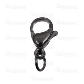 1720-0006-03 - Stainless Steel 304 Fish Clasp 8x13mm Black With 5.5mm Jump Ring 25pcs 1720-0006-03,Findings,25pcs,8X13MM,Stainless Steel 304,Fish Clasp,8X13MM,Grey,Black,Metal,With 5.5mm Jump Ring,25pcs,China,montreal, quebec, canada, beads, wholesale