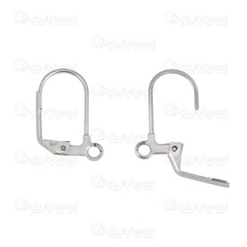 1720-0011-3 - Acier Inoxydable 316 Boucle D'oreille à Levier Rectangle 18x12mm Avec Boucle Naturel 50pcs 1720-0011-3,Accessoires de finition,Boucles d'oreilles,montreal, quebec, canada, beads, wholesale