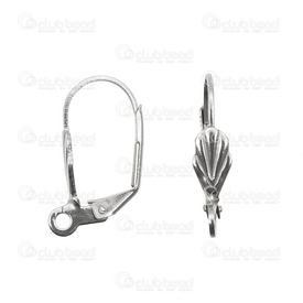 1720-0013 - Stainless Steel 304 Leverback Earring With Shell 10X19MM 20pcs 1720-0013,Findings,Earrings,Leverback,20pcs,Stainless Steel 304,Leverback Earring,With Shell,10X19MM,Grey,Metal,20pcs,China,montreal, quebec, canada, beads, wholesale