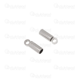 1720-0041-03 - Stainless Steel 304 Cord End Connector 2mm inner 6x2.5mm Natural 50 pcs 1720-0041-03,Chains,montreal, quebec, canada, beads, wholesale