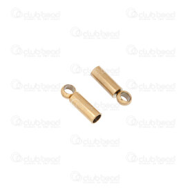 1720-0041-1.5GL - Stainless Steel 304 Cord End Connector 1.5mm inner diameter 7.5x2mm with loop Gold Plated 20pcs 1720-0041-1.5GL,Findings,Connectors,Cord end,montreal, quebec, canada, beads, wholesale