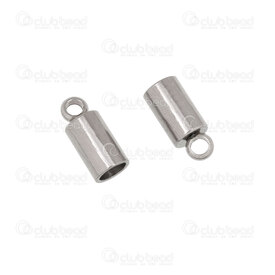 1720-0041-2.5 - Stainless Steel 304 Cord End Connector 8x3.5mm Inner Diameter 2.5mm with loop Natural 50pcs 1720-0041-2.5,Findings,Connectors,Cord end,montreal, quebec, canada, beads, wholesale