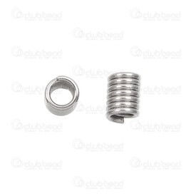 1720-0044-2.5 - Stainless Steel 304 Spring Cord Connector 5x4mm Natural 2.5mm Hole 100pcs 1720-0044-2.5,Findings,Stainless Steel 304,Stainless Steel 304,Spring cord connector,5x4mm,Grey,Natural,Metal,2.5mm Hole,100pcs,China,montreal, quebec, canada, beads, wholesale