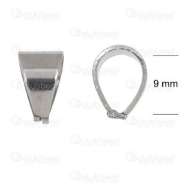 1720-0058-11 - Stainless Steel 304 Bail Oval 11x7x8.5mm Natural 50pcs 1720-0058-11,Findings,Bails,montreal, quebec, canada, beads, wholesale
