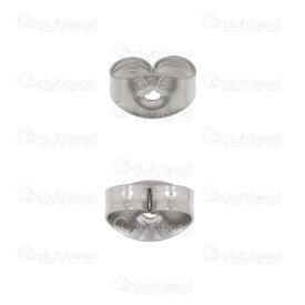 1720-0070-3 - Stainless Steel 316 Earring Butterfly Clutch 6x4.5x3mm For 0.7mm Stud 100pcs 1720-0070-3,Findings,Stainless Steel,montreal, quebec, canada, beads, wholesale