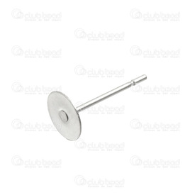 1720-0071 - Stainless Steel 304 Earring Stud 6mm Round Plate Natural 100pcs 1720-0071,Findings,Earrings,100pcs,Stainless Steel 304,Earring Flat Stud,6X12MM,Grey,Natural,Metal,100pcs,China,montreal, quebec, canada, beads, wholesale