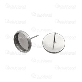 1720-0075 - Stainless Steel 304 Bezel Cup Stud Earring Round 12x13mm For 10mm Round Cabochon 20pcs 1720-0075,Stainless Steel Earring,20pcs,Stainless Steel 304,Bezel Cup Stud Earring,Round,12X13MM,Grey,Metal,For 10mm Round Cabochon,20pcs,China,montreal, quebec, canada, beads, wholesale