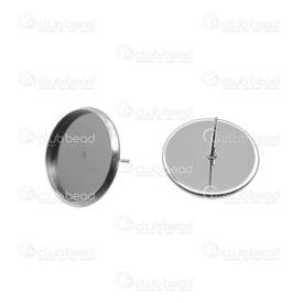 1720-0077 - Stainless Steel 304 Bezel Cup Stud Earring Round 16MM 10pcs 1720-0077,Findings,Earrings,Stainless steel,10pcs,Stainless Steel 304,Bezel Cup Stud Earring,Round,16MM,Grey,Metal,10pcs,China,montreal, quebec, canada, beads, wholesale
