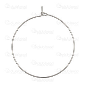 1720-0085-35 - Acier Inoxydable 304 Boucles d\'oreilles en fil Naturel 35mm Diamètre de la Tige 0.7mm 50pcs 1720-0085-35,Oreille,montreal, quebec, canada, beads, wholesale