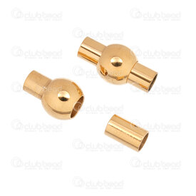 1720-0108-3Gl - Stainless Steel 316 Magnetic Clasp Inner Diameter 3mm Round 15.5x7.5mm Gold 3pcs 1720-0108-3Gl,Fermoir or,montreal, quebec, canada, beads, wholesale