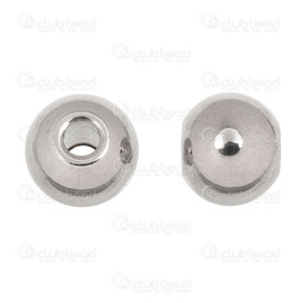 1720-0130-2.5 - Stainless Steel Bead Round 7x8mm Plain 2.5mm Hole Natural 20pcs 1720-0130-2.5,Findings,montreal, quebec, canada, beads, wholesale